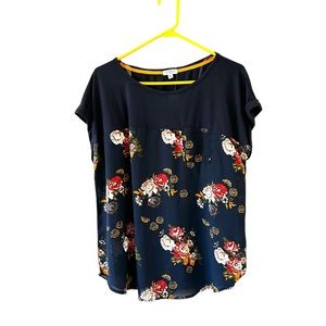 Women’s XL Mason & Belle Navy Kinglake Mixed Material Top -Never Worn